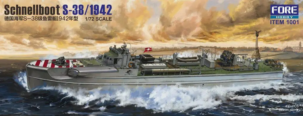 

Fore Hobby 1001 1/72 Scale German Schnellboot S-38/1942 Plastic Model Kit