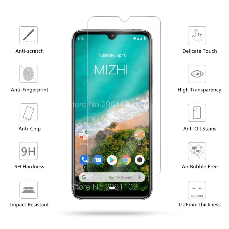 Защитное стекло для xiaomi a3 закаленное mi a2 lite 9 cc9 e cc9e Защитная пленка экрана 2.5d xio glas