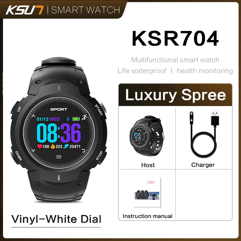 gray KS-F13 Smart Watches Sport Running Watch Multisport Color LCD IP68 Waterproof Smart Notification Sport Tracker for IOS/Android - Цвет: gray
