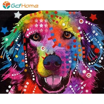 

GCFHome Frame Picture Colorful Lion Animals DIY Painting By Numbers Kit Canvas By Numbers For Home Decor Unique Gift Wall Arts