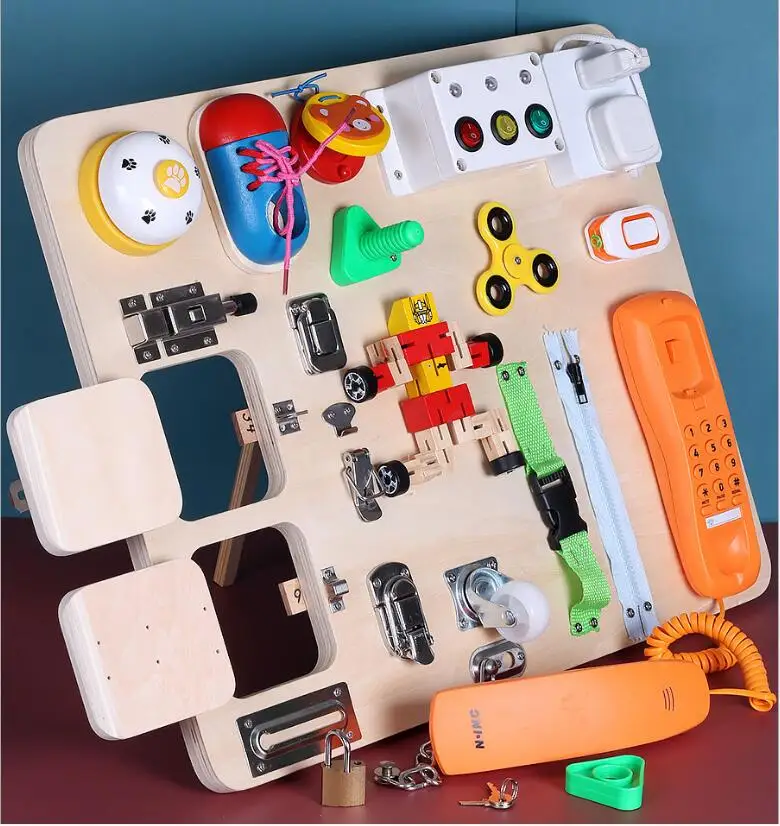 

Montessori Baby Children's Self-made Busy Board Diy Accessories Toy Hole Boards Early Education Busyboard Material Learing Toy