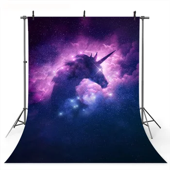 

Cool Unicorn Party Backdrop for Photography Children Birthday Party Banner Background Universe Starry Sky Unicorn Photocall