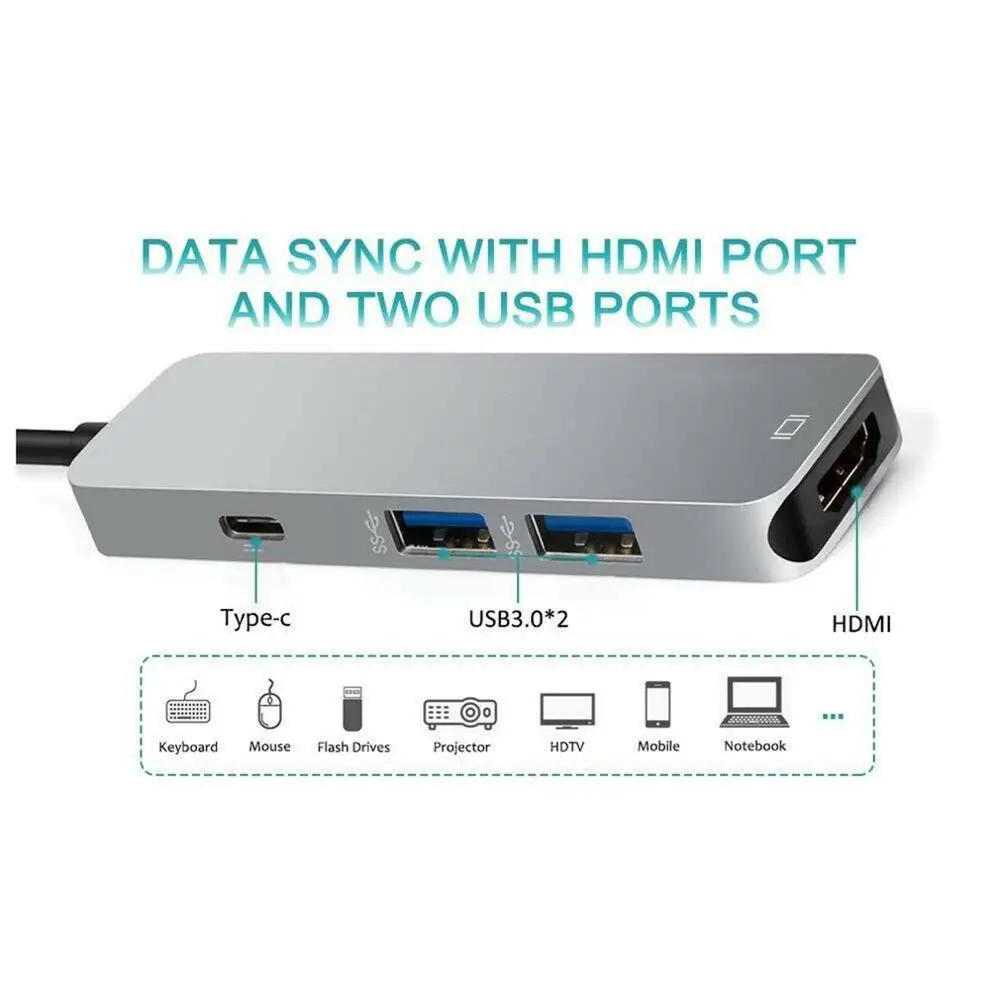 4K Тип C к HDMI Av ТВ кабель адаптер портативный тип C к HDMI кабель адаптер бытовой Тип C к HDMI кабель адаптер