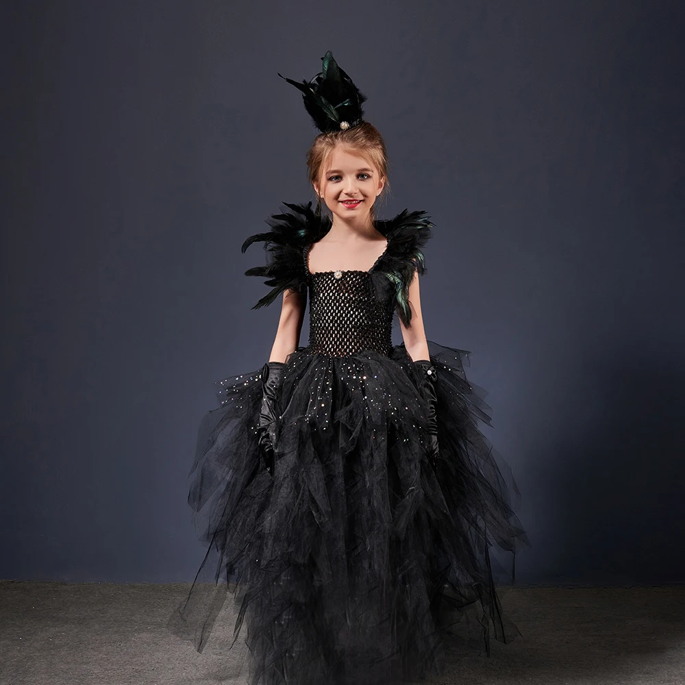 Conjunto de fantasia de vampiro real infantil, vestido de Halloween, roupa  de festa, gótico infantil, vestido rainha diabo, vestido tutu com asa -  AliExpress