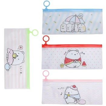 

2019 Creative Catoon Rabbit Pu Leather Waterproof Pencil Case Stationery Plastic Storage Bag School Office Supply High-capacity