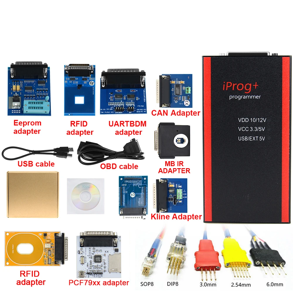 2022 New V87 Iprog Key Programmer Support IMMO+ Iprog Pro Till 2021 Replace Carprog/Digiprog/Tango wt New IR MB adapter temperature gauge Diagnostic Tools