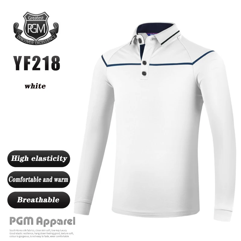 White PGM; детская футболка для гольфа; детские спортивные майки; сезон осень-зима; спортивная дышащая одежда для соревнований; мягкая удобная одежда - Цвет: White