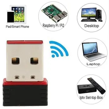 

Portable Mini Network Card USB 2.0 WiFi Wireless Adapter Network LAN Card 150Mbps 802.11 n/g/b RTL8188EU Adaptor for PC Desktop