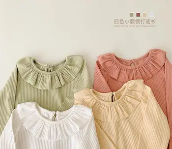 

2020 new girls ruffles t-shirt spring full sleeve fashion girls top 1-6t HO234