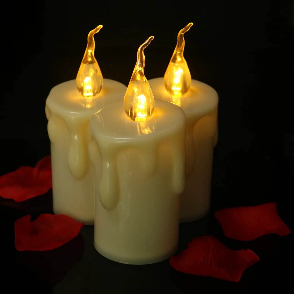 Flameless LED Candles Electric Tea Light Taper Candles for Dinner Wedding Party Centerpiece Decoration