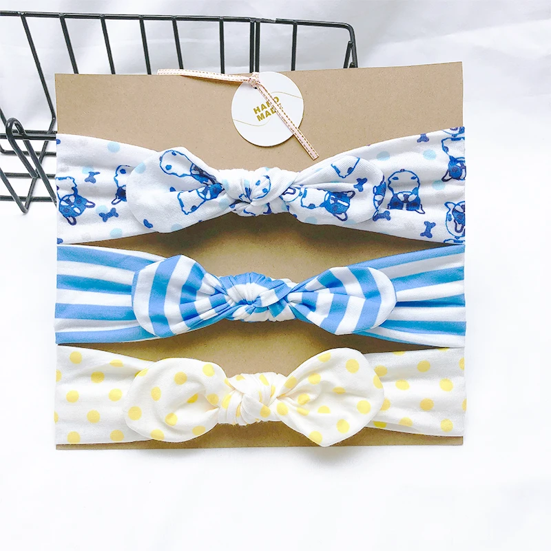 baby accessories 3pcs/lot Solid Nylon baby headband Bow Headbands For Cute Kids  Indian Turban Knot Rabbit Cotton Kids Hair Accessories accessoriesdiy baby 