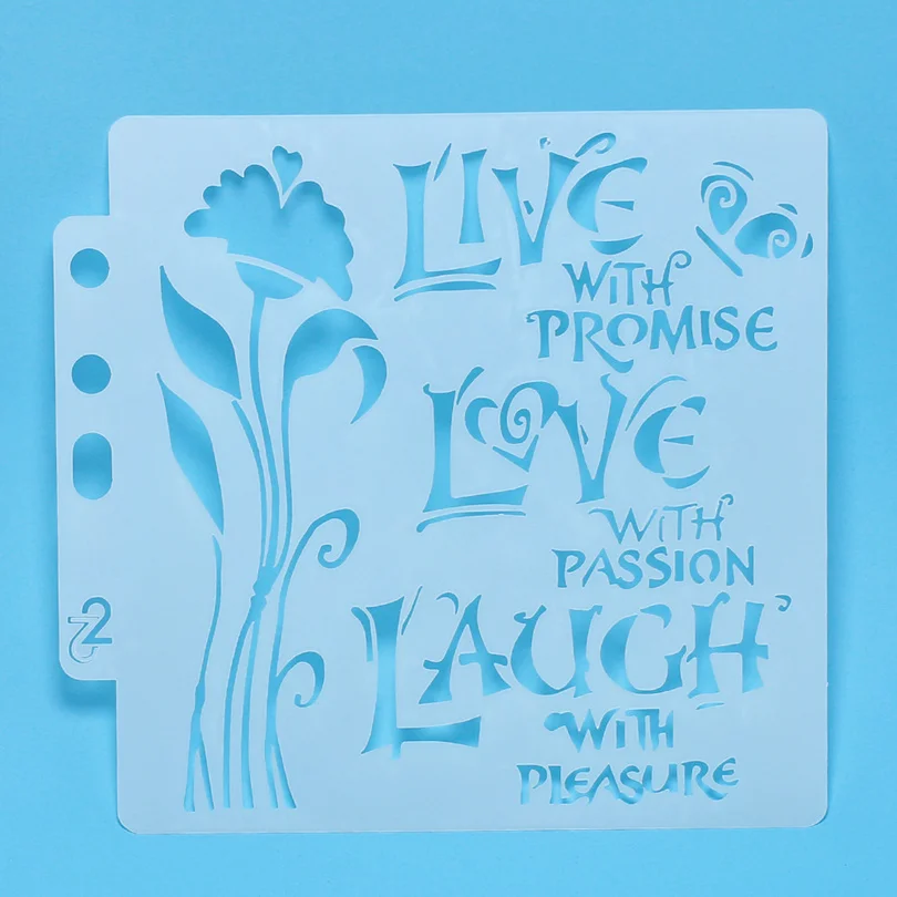 Love Laugh with Promise/Passion/Pleasure Layering Stencils Sticker Painting for Scrapbooking/Paper Crafts/cake coffee Decoration