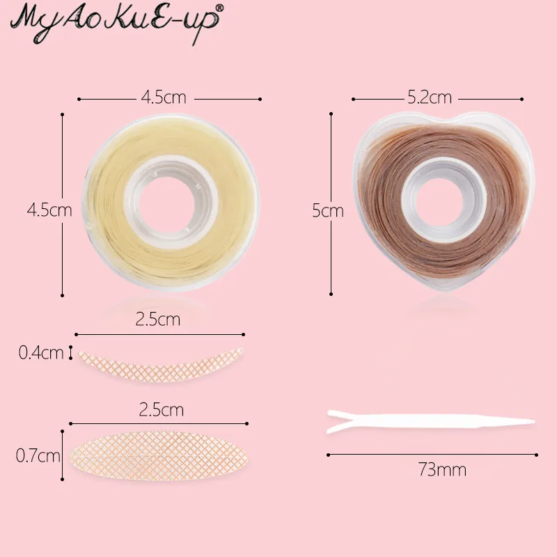 600Pcs/Box Big  Eyelid Tape Sticker Double Fold Self Adhesive Eyelid Tape Stickers S/L Makeup Clear Beige Invisible Tool