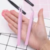 1Pc Stainless Steel Eyelash Extension Tweezers Curved Straight Lashes Tweezer Non-magnetic Eyelashes Nail Makeup Tools Wholesale 6