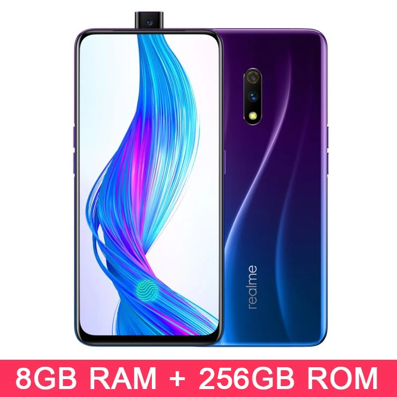 Realme X 4 ГБ ОЗУ 64 Гб ПЗУ 6,53 ''полноэкранный мобильный телефон с всплывающей камерой мобильный телефон 20 Вт VOOC Быстрая зарядка 3,0 смартфон - Цвет: 8GB 256GB blue