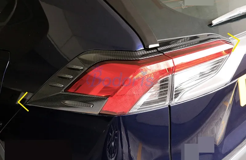 Для Toyota RAV4 XA50, углеродное волокно, цветной задний светильник, накладка на задний светильник, декоративная панель, аксессуары для стайлинга автомобилей