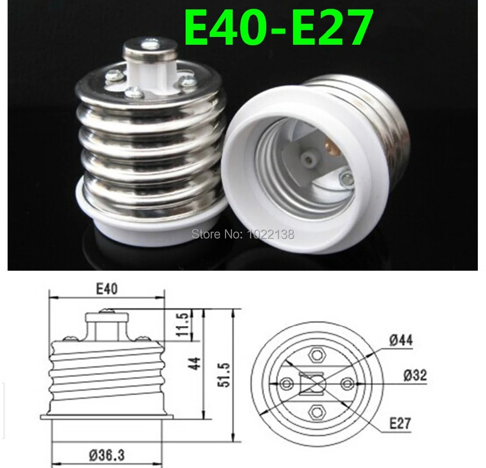 50pcs E40 to E27 LED edison screw socket adapter E40 E27 table lamp holder adapter chandelier