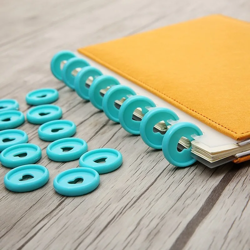 

12PCS 24mm mushroom hole binding ring buckle DIY dish-shaped button loose-leaf accessories office learning binding supplies