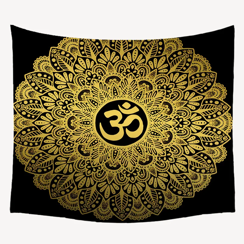 

Indian Lotus Printing 7 Chakra Tapestry Wall Hanging Mandala Tapestries Wall Cloth Psychedelic Yoga Carpet Boho Decor