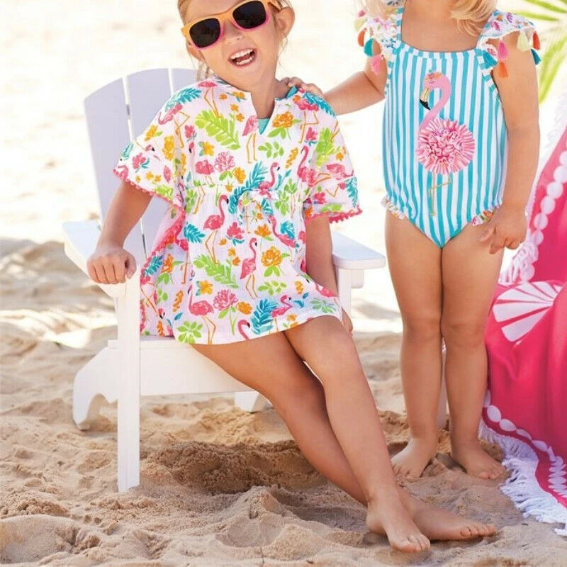 Kids Baby Girls Cover Ups Summer Beach Dress Chiffon Flower Dresses