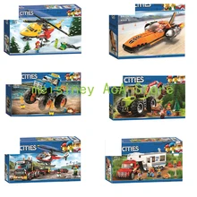 7 шт./компл. Совместимость City Great транспортных средств 60183 тяжелый грузовой транспорт 60182 пикап и Караван 60181 лесной трактор