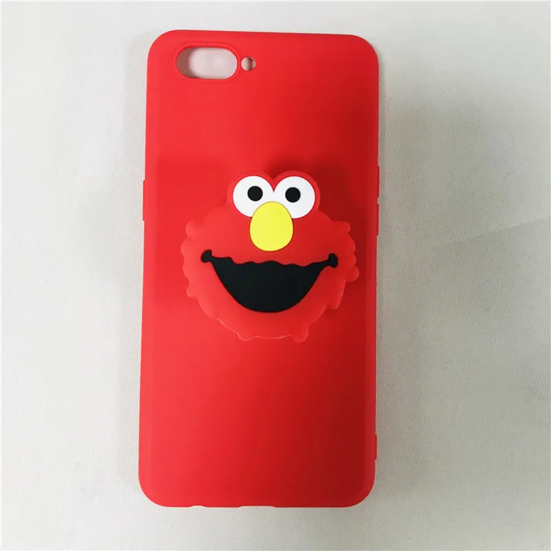 3D с героем мультика Минни держатель Подставка для телефона чехол для Samsung Galaxy J3 J4 J5 J6 плюс J7 Pro J8 мягкий силиконовый чехол - Цвет: red Sesame Street