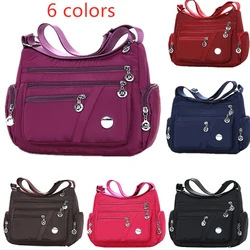 Fashion Women Shoulder Messenger Bag Nylon Oxford Lightweight Waterproof Zipper Package Large Capacity Travel Crossbody Bag