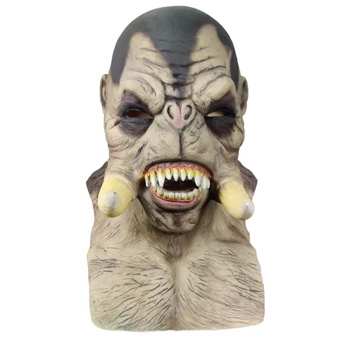 New Halloween The Demon Mask Devil Latex Cosplay Costume Props Masks with Horrible Horns Adults Party Props