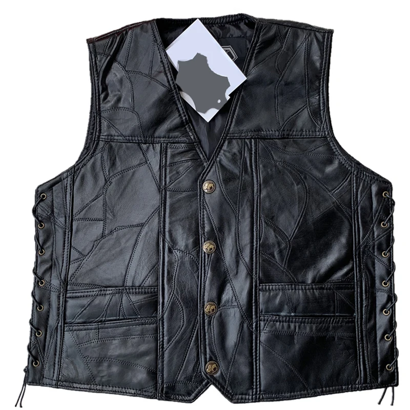Gilet Da Uomo In Pelle Solida Steampunk Moto & Biker Cosplay Abito Da Uomo Gilet Fasciatura Gilet Hip Hop Streetwear Gilet Bello