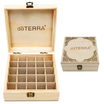 

Natrual Single-layer Wooden Large Essential Oil Storage Box Case Container 25 Bottles Aromatherapy Organizer Storage Case