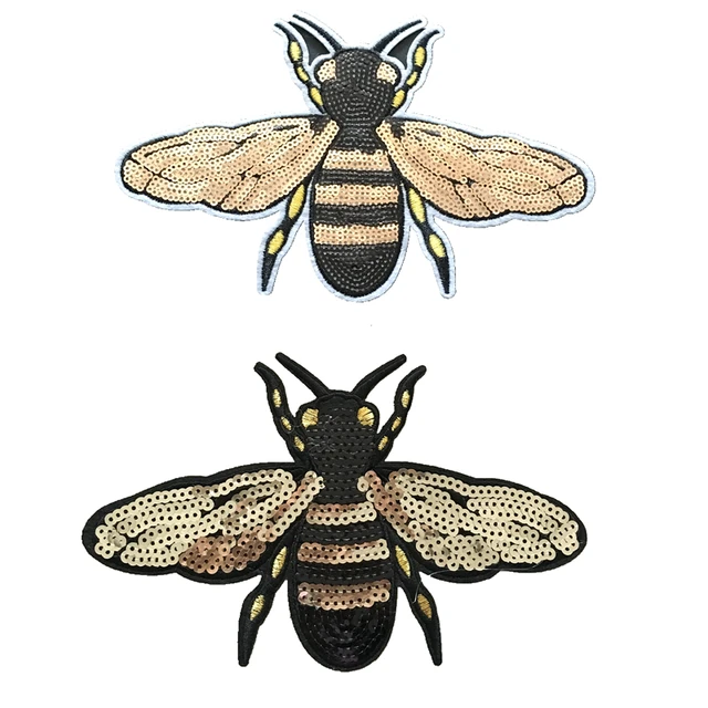Insect Bee Butterfly Patches Applique Sequins Shoes Rhinestone Cloth Accessory