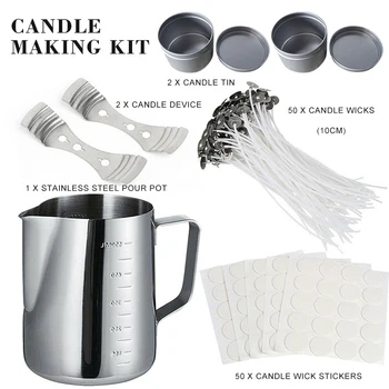 

Candle Making Kit DIY Candles Craft Tool Set with Candle Make Pouring Pot Wicks Wax Kit DIY Candles Making Supplies