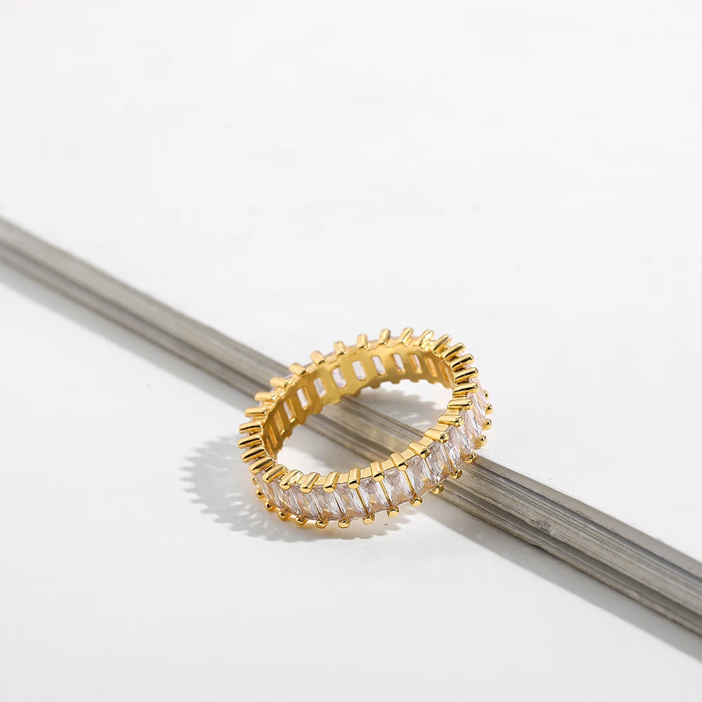 New Trendy CZ Zircon Gold Color Metal Rings for Women Luxury Multicolor Stone Engagement Rings Wedding Bands Jewelry Lover Gifts