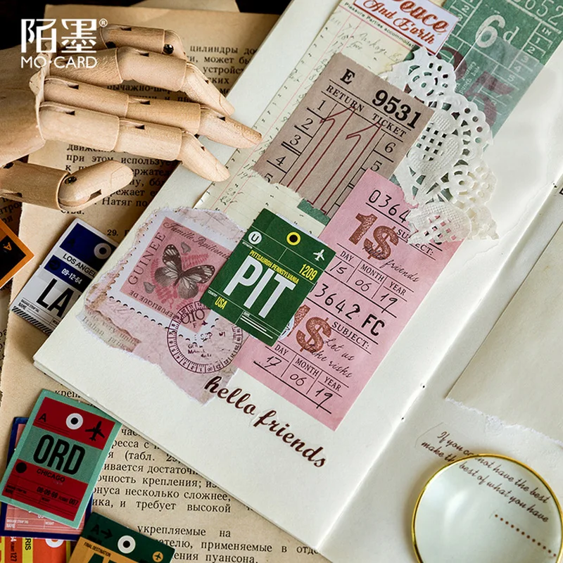 46 шт./кор. Momo винтажный дорожный штамп мини бумажный стикер пакет DIY декоративная наклейка-стикер для дневника альбом Скрапбукинг