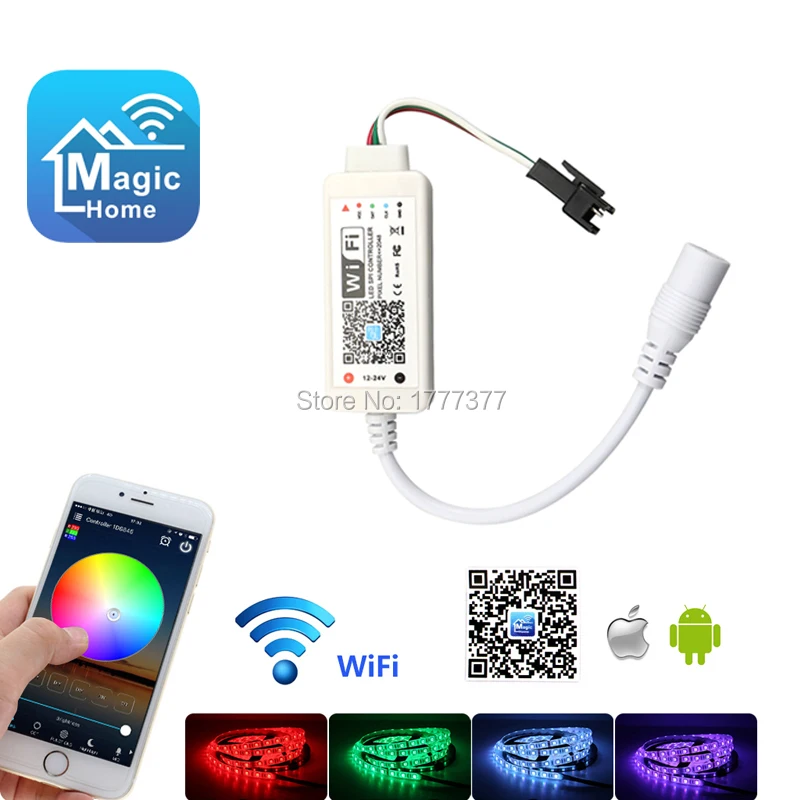 Мини РЧ wifi светодиодный RGB контроллер DC12 24V Миниатюрный Wi Fi полосы света для