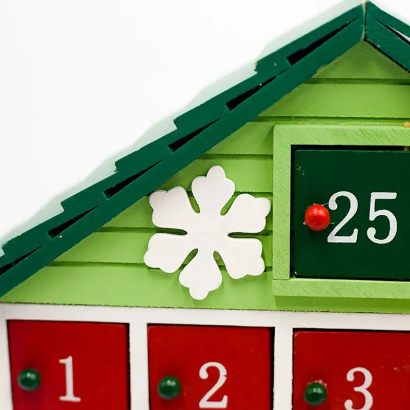 

Christmas Wooden House Countdown Advent Calendar Christmas Storage Box DXAF