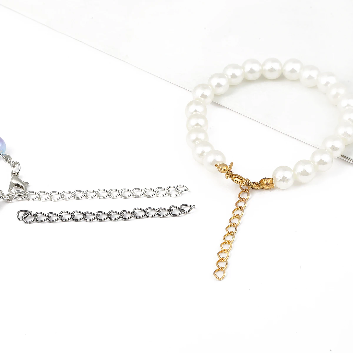 NEW 50pcs Iron chain clasp 4mm 50/70MM connector chain extended extension tail chain for DIY