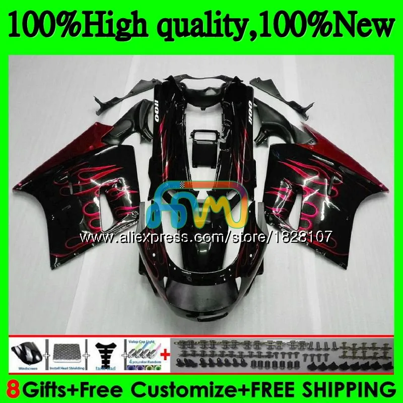 Красный Пламя ZX-11 для KAWASAKI ZX11 ZX-11R ZZR 1100 ZX 11R 8BS. 19 ZZR1100 ZX11R 93 94 95 96 97 1993 1994 1995 1996 1997 обтекатель