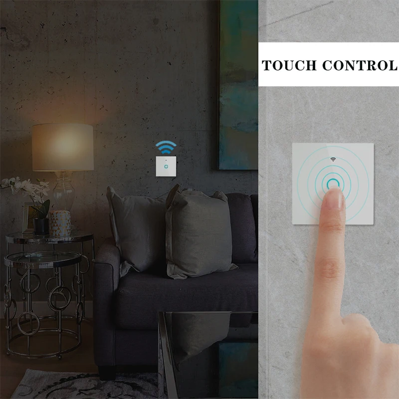 ZUCZUG WIFI RF Wall Switch EU Standard Smart Touch LED Light Switch Works With Alexa Google Home Voice Control Light Switch