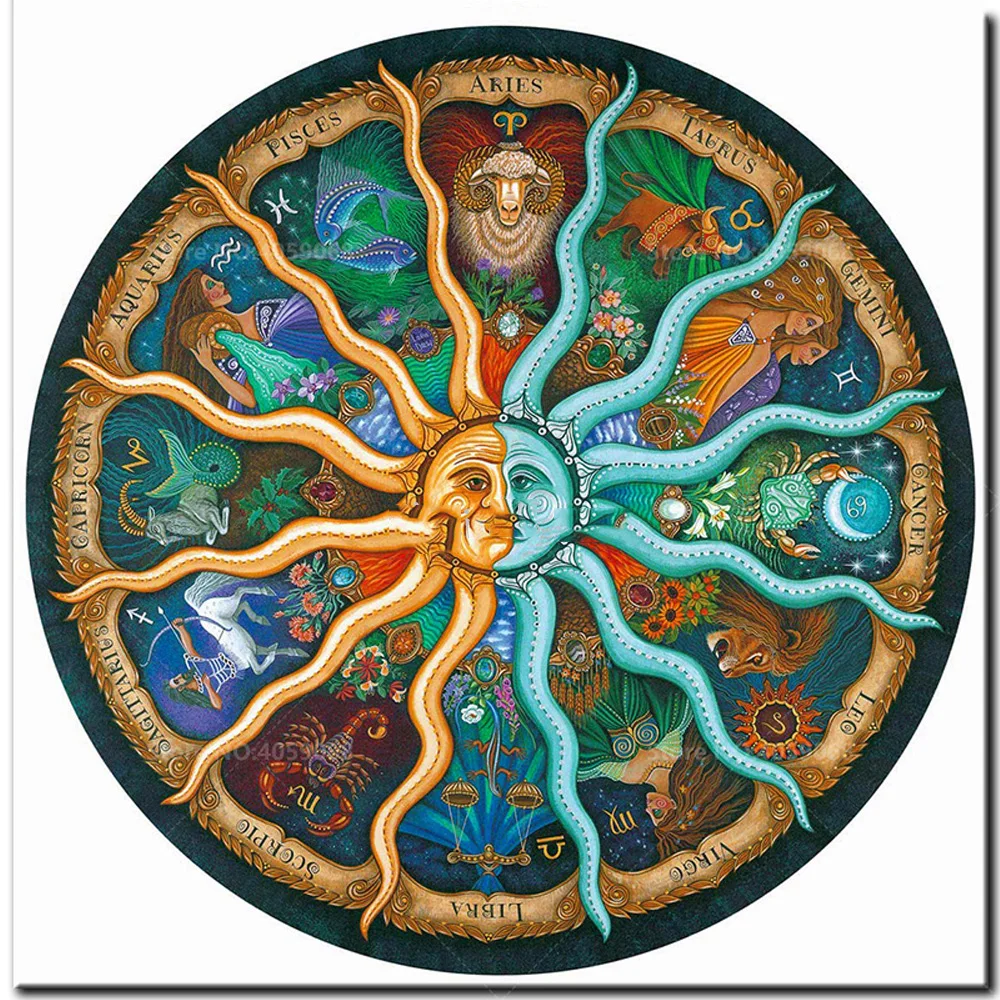 diamond mosaic 5 d full square Zodiac Horoscope 3d stitch cross embroidery round drill rhinestone cartoon boy gift | Дом и сад