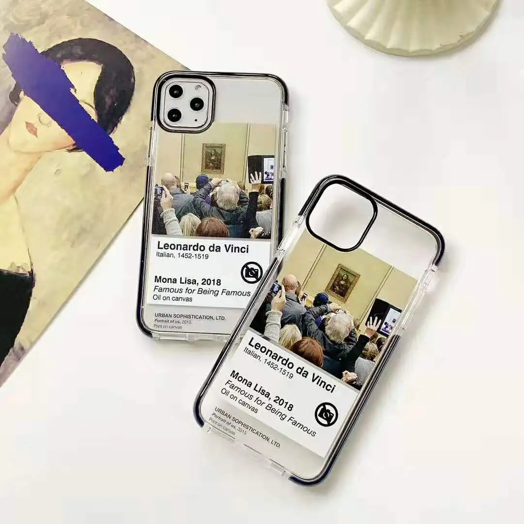 Ретро Забавный чехол с принтом Моны Лизы Ван Гога для iPhone 7 8 Plus двухцветный