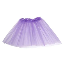 Для взрослых Балетная пачка юбки 3 слоя тюль для женщин сплошной цвет светло-фиолетовый