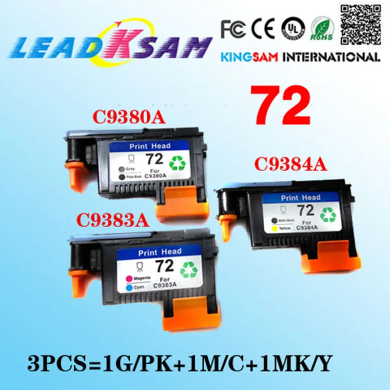3x совместимая с печатающей головкой hp72 C9380A C9383A C9384A для головки Designjet 2300/T610/
