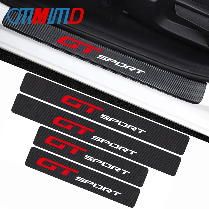 

Car Styling 4Pcs GT SPORT Carbon Fiber Car Door Sill Protector Sticker Decal for Volkswagen VW Polo Golf Passat B5 Touran Bora