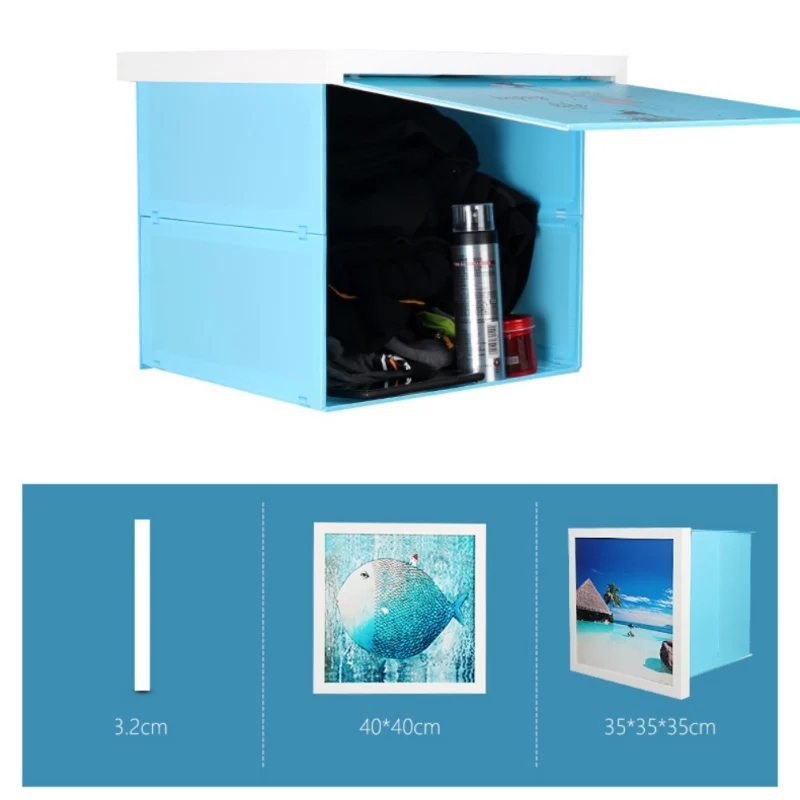 

Folding Mural Storage Box Cabinet Rack Storage Artifact Concealed Bathroom Locker Closet Home Storage Box Accessories