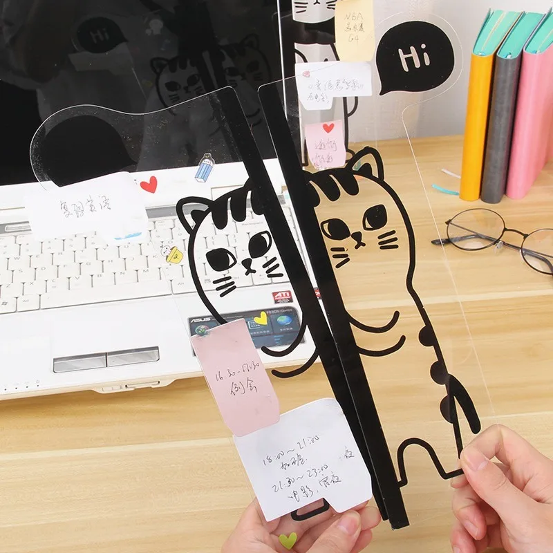 Portable Sticky Card Holder Note Transparent Monitor Memo Board Computer Screen 