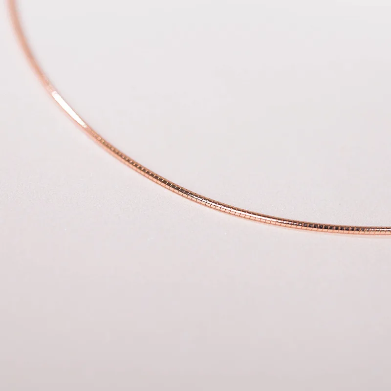 Настоящее чистое 925 пробы Серебряное ожерелье для женщин в стиле панк-рок из розового золота с цепочкой в виде змеи, ювелирное изделие для женщин