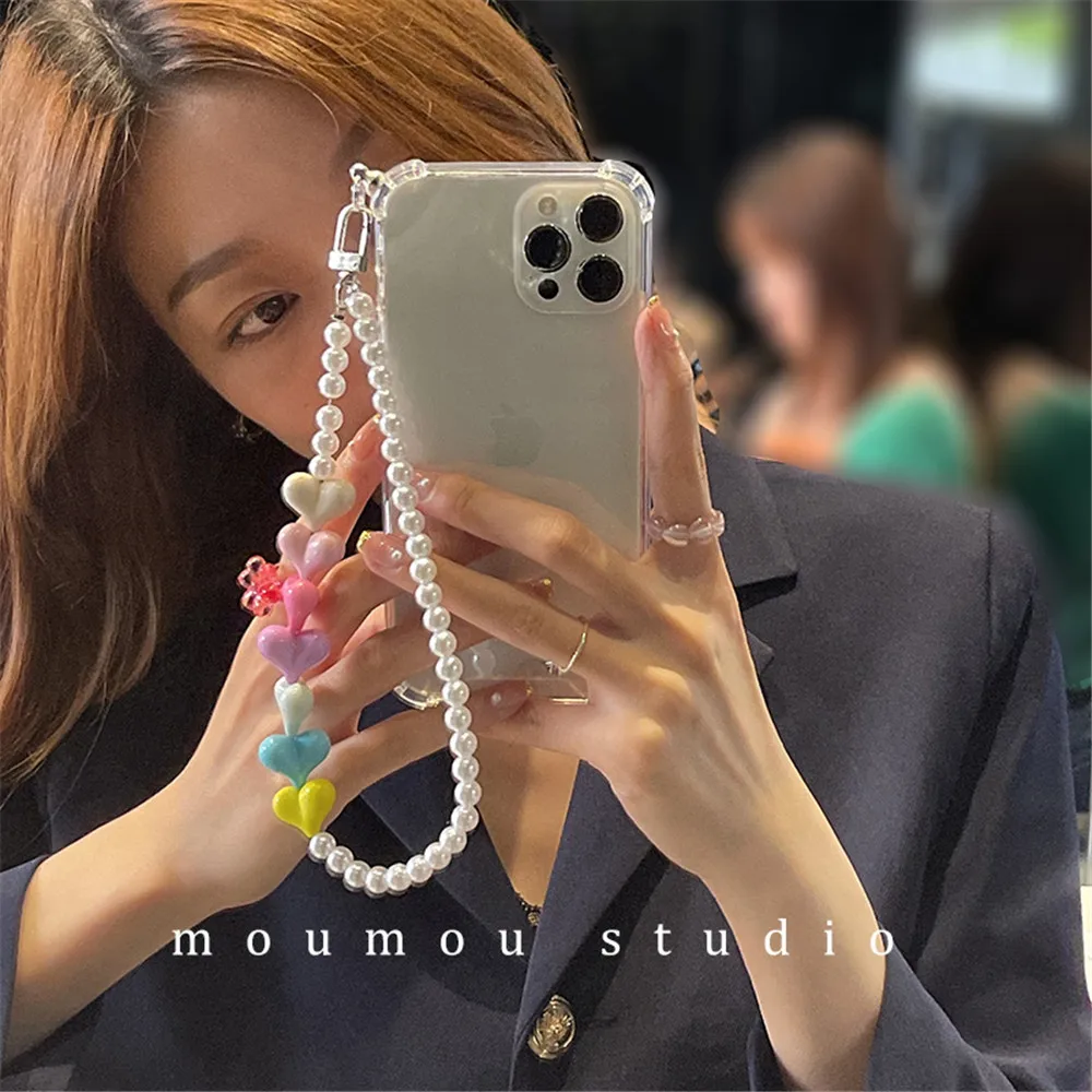 Чехол INS с жемчужными бусинами и цепочкой на шнурке для iPhone 13 12 11 Pro XS Max Mini Xr X 7 8 Plus SE