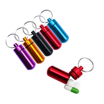 

5 Pcs/Set Mini Pill Box Case Key Chain Aluminium Alloy Waterproof Medicine Bottle Holder Container Organizer For Drop S