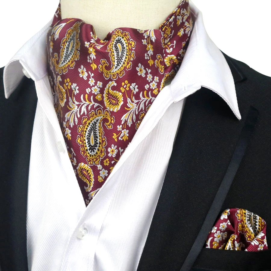 Распродажа, 67 цветов, мужской роскошный Шелковый Аскот, галстук, набор, мужской галстук, платок-галстук, набор, Цветочный, Пейсли, в горошек, карманный, квадратный, набор для свадебной вечеринки - Цвет: SMT-LJT01-10